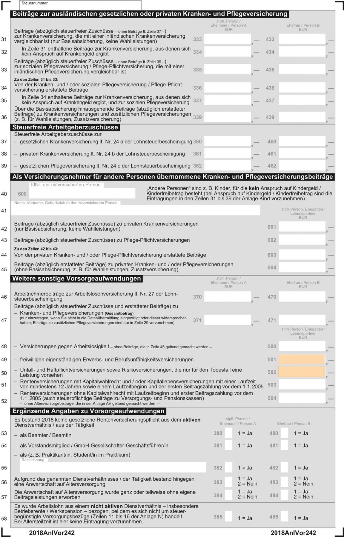 Lohnsteuerbescheinigung zeile 35