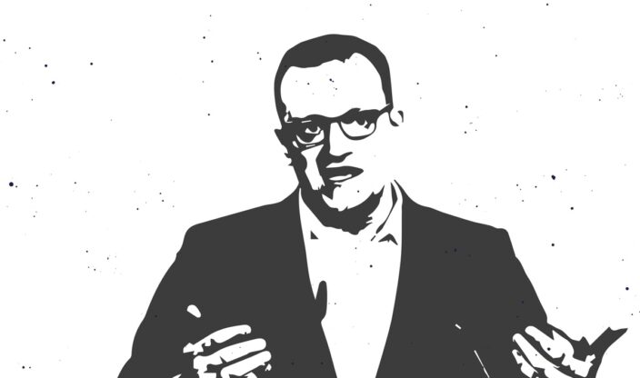 Jens Spahn in schwarz weiß